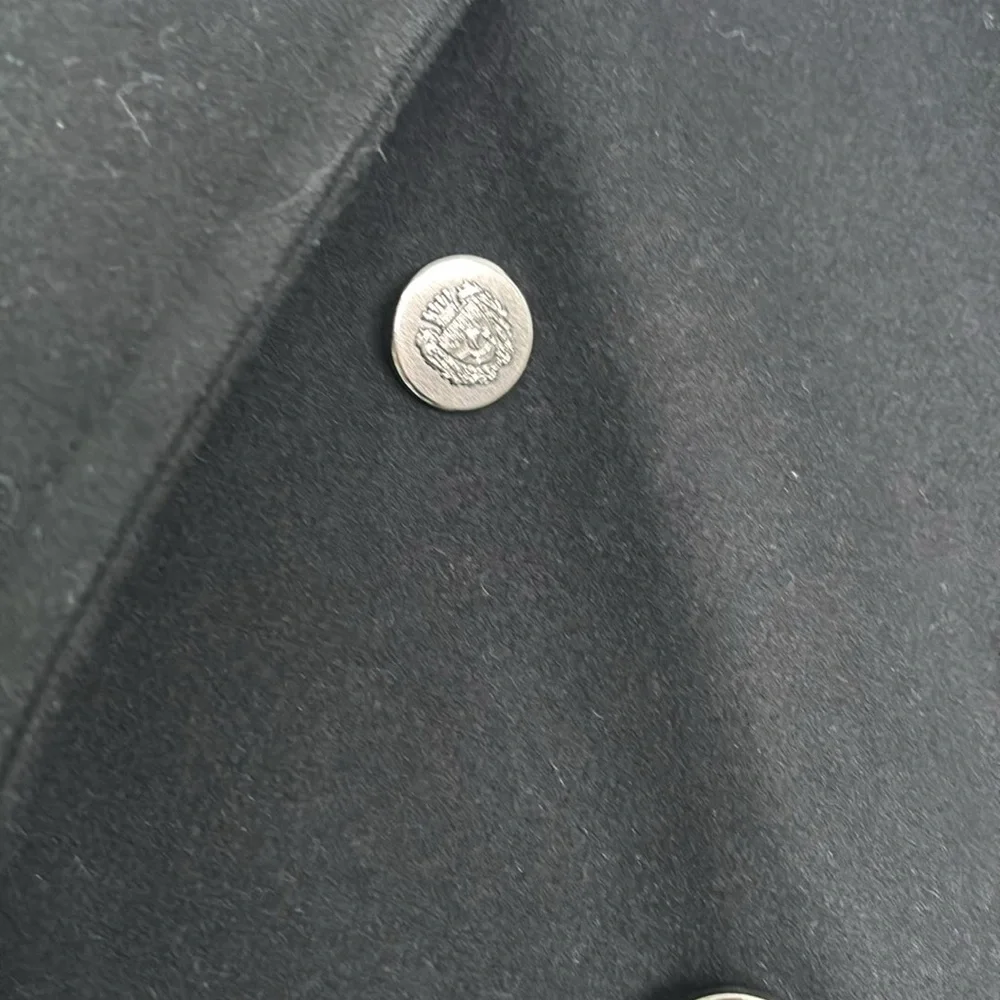 Zara coat black wool large silver buttons - Picture 4 of 5